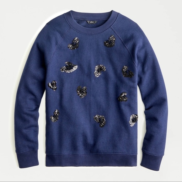 J. Crew Sweaters - J.Crew: Crewneck Sweatshirt In Beaded Leopard For Women